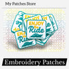 Enjoy the Ride Embroidered Patch: Iron-On Trucker Hat Patch (15 pcs min)