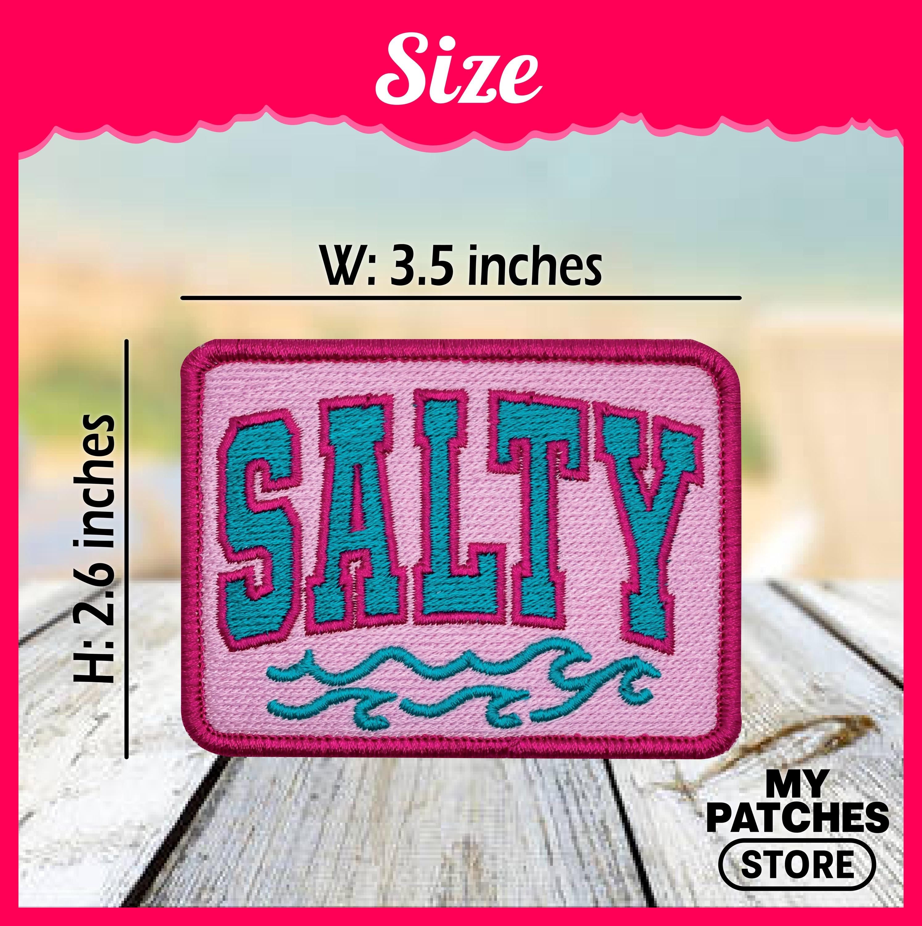 Salty Patch - Iron On Embroidered Summer Trucker Hat Patches (15 pcs min)