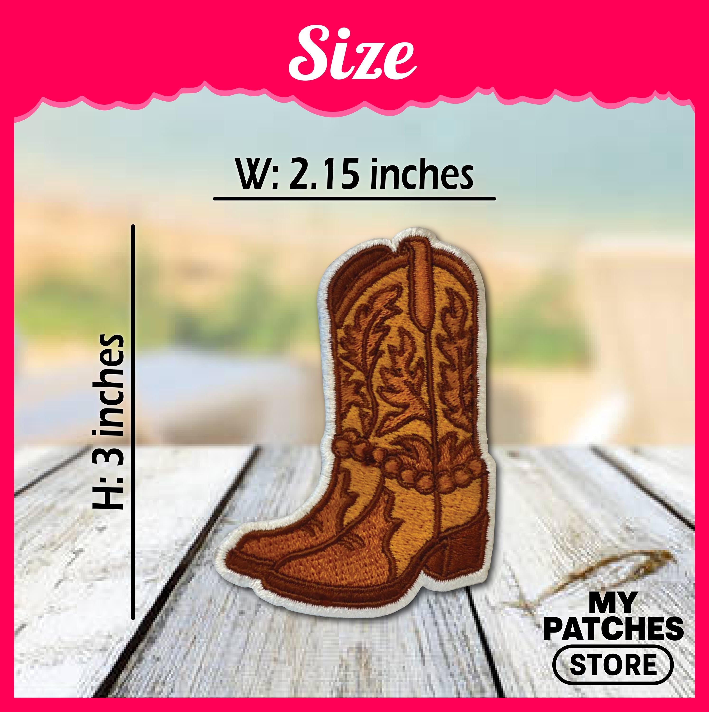 Cowboy Boots Patch: Western Embroidered Iron-On Applique (15 pic min)