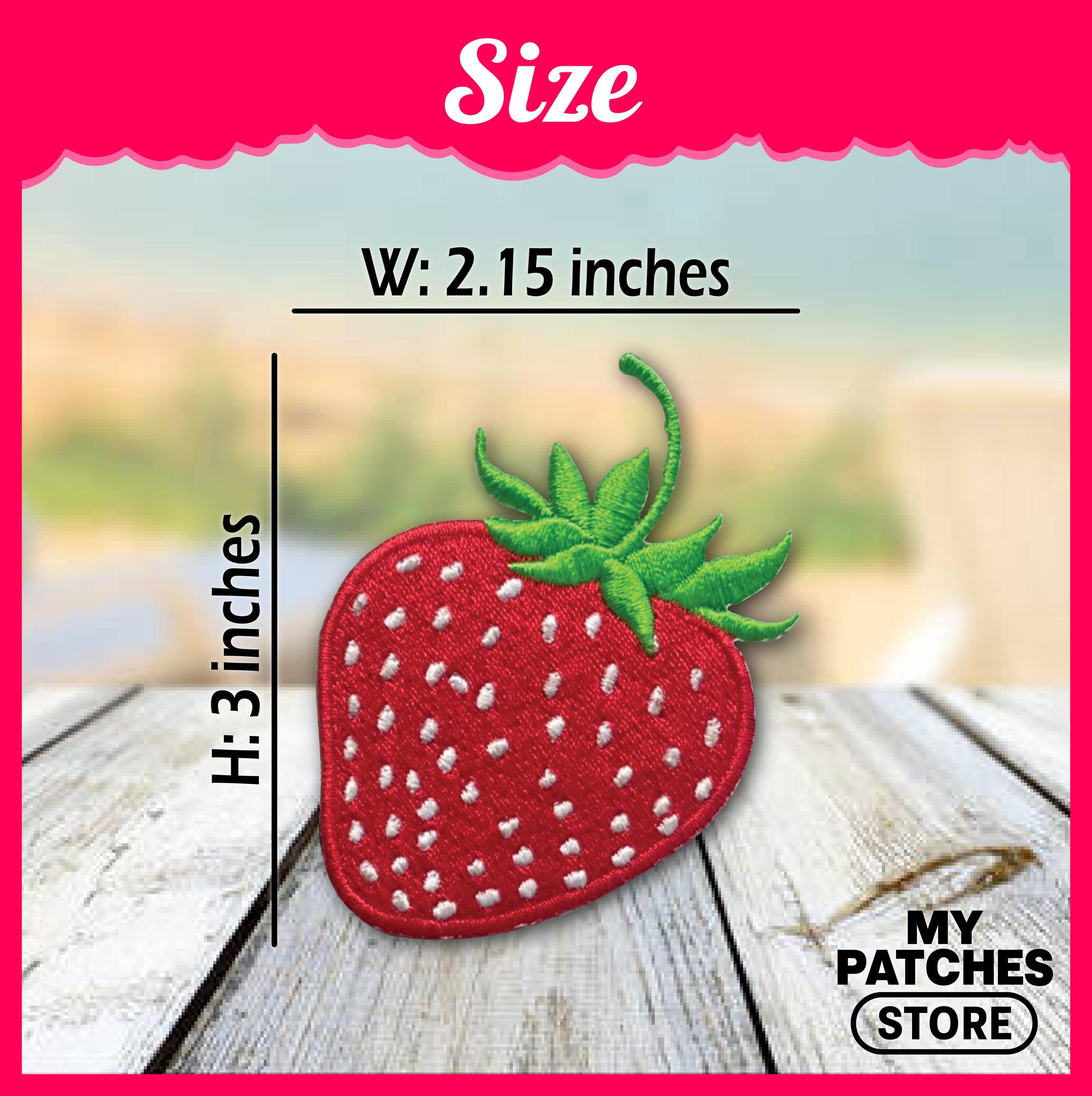 Strawberry Embroidery Patch: Iron On, Trucker Hat Applique (15 pic min)