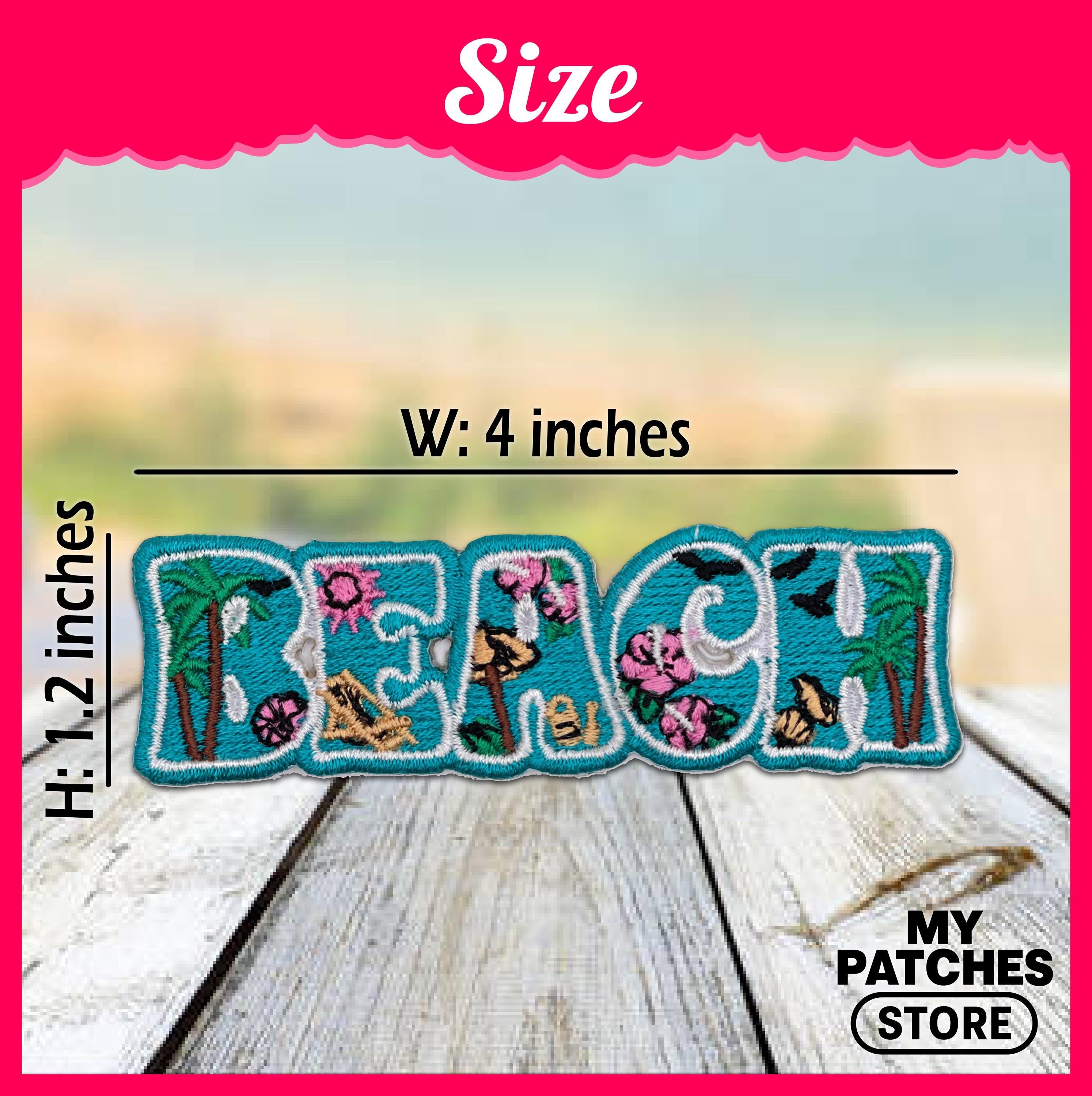 Beach Vibes Embroidery Patch - Summer Trucker Hat Iron-On (15 pcs min)