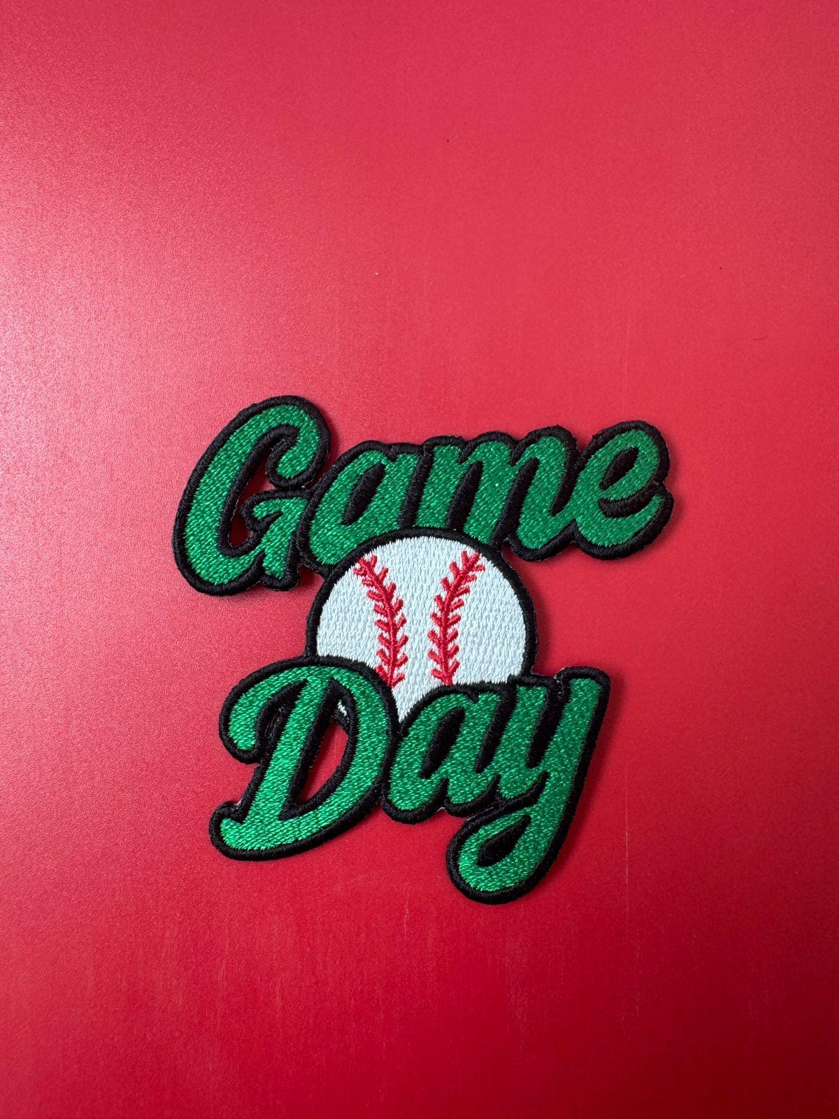 Game Day Baseball - Trucker Hat Patch - Embroidery Patch - Iron On Patch - Baseball Patch - Sport Patch - DIY Patch (15 pcs min)