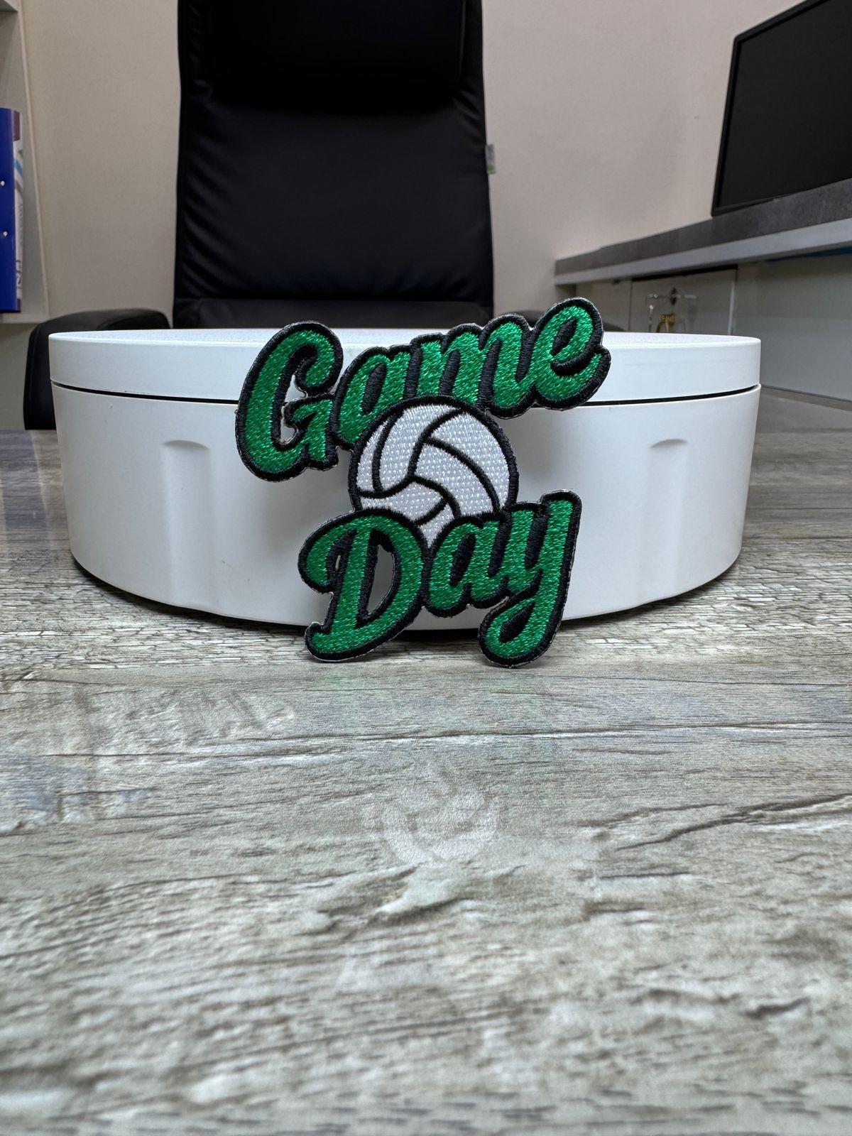 Game Day Volleyball Embroidery Patch: Iron-On Sports Applique (15 pcs min)