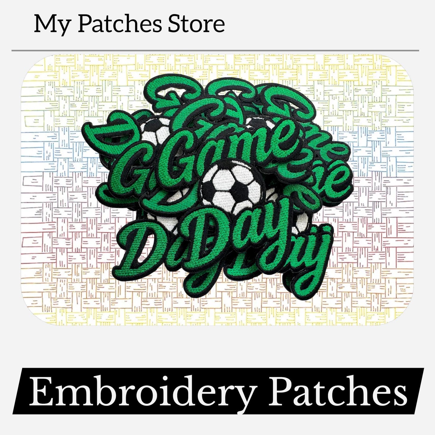 Game Day Soccer Embroidery Patch: Iron On Sports Applique (15 pcs min)