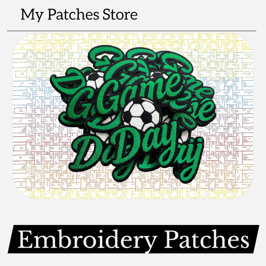Game Day Soccer Embroidery Patch: Iron On Sports Applique (15 pcs min)
