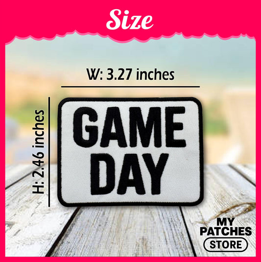 Game Day Embroidery Patch: Iron On Square Border Sports Applique (15 pcs min)