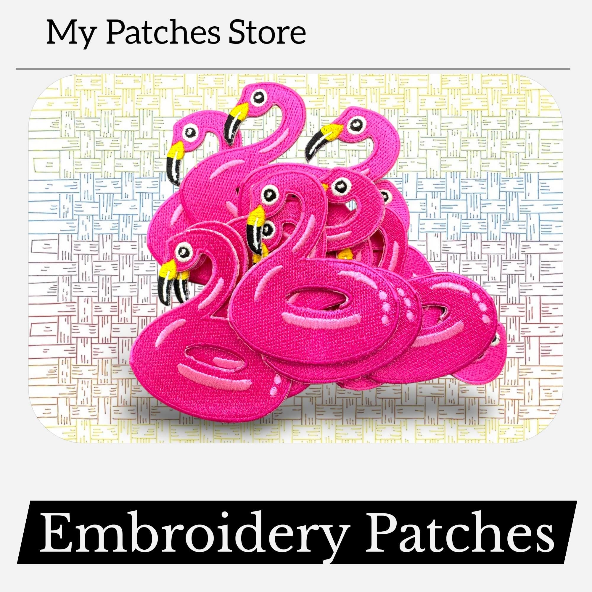 Pool Float Flamingo Iron-On Patches - Summer Embroidery (15 pcs min)