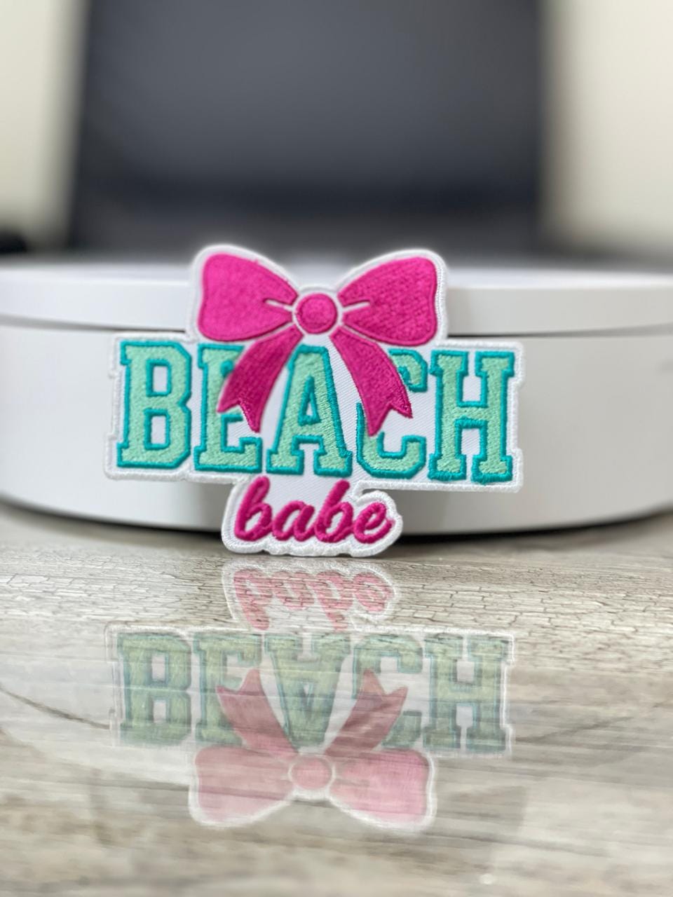 Beach Babe Embroidery Patch - Iron-On Summer Hat Patch (15 pic min)