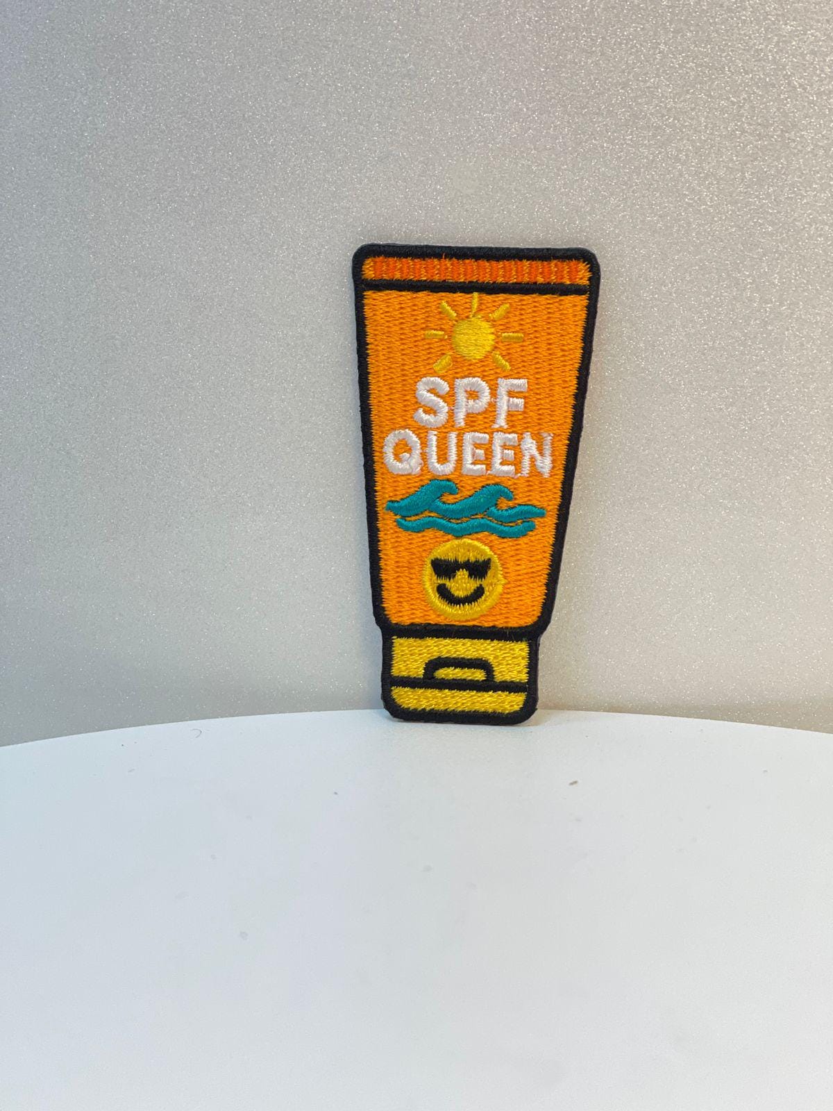 SPF Queen Patch – Summer Trucker Hat Patch – Sunscreen Beach Patch – Cute Embroidery Patch – Iron-On DIY Patch (15 pcs min)