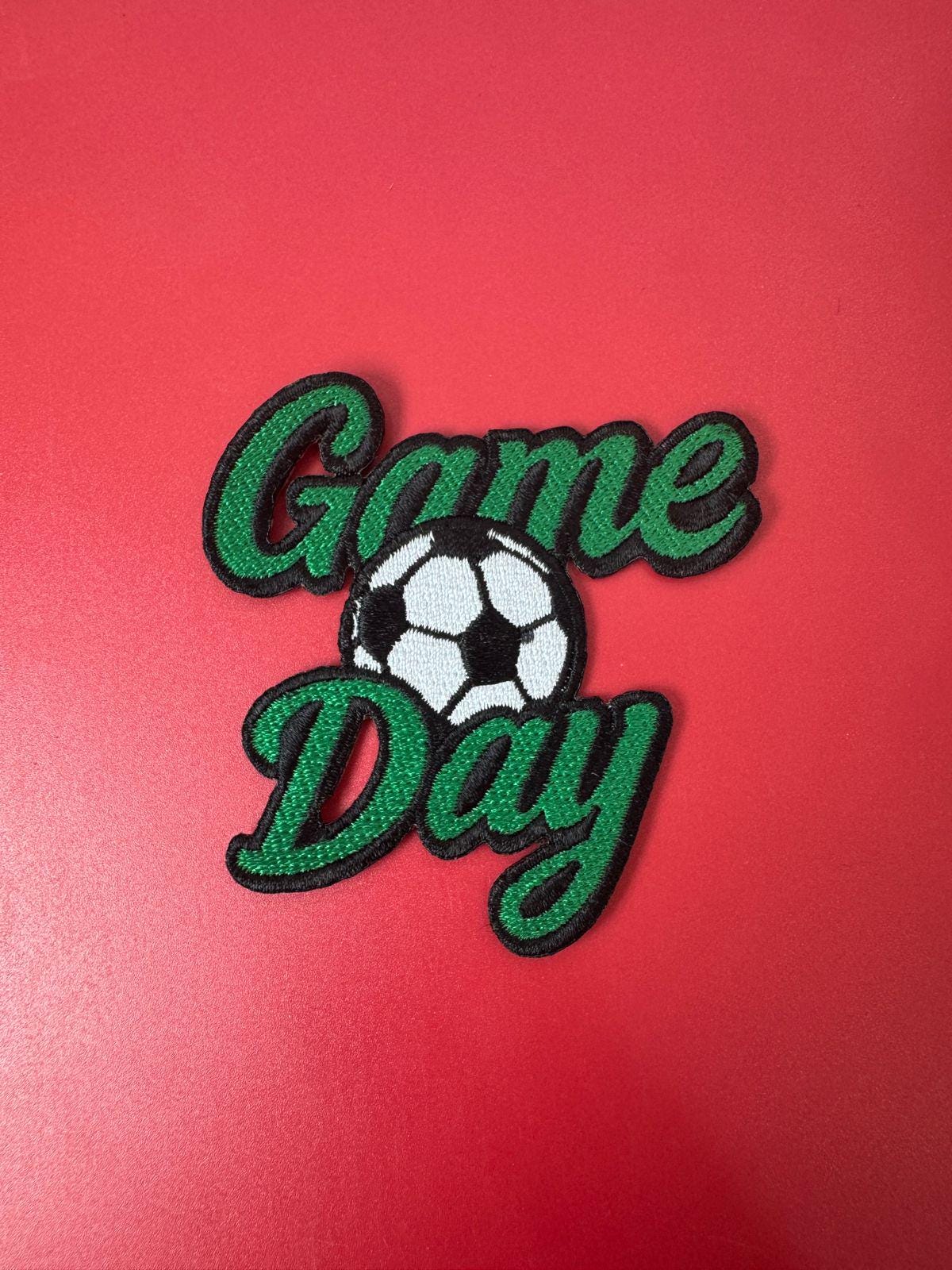 Game Day Soccer Embroidery Patch: Iron On Sports Applique (15 pcs min)