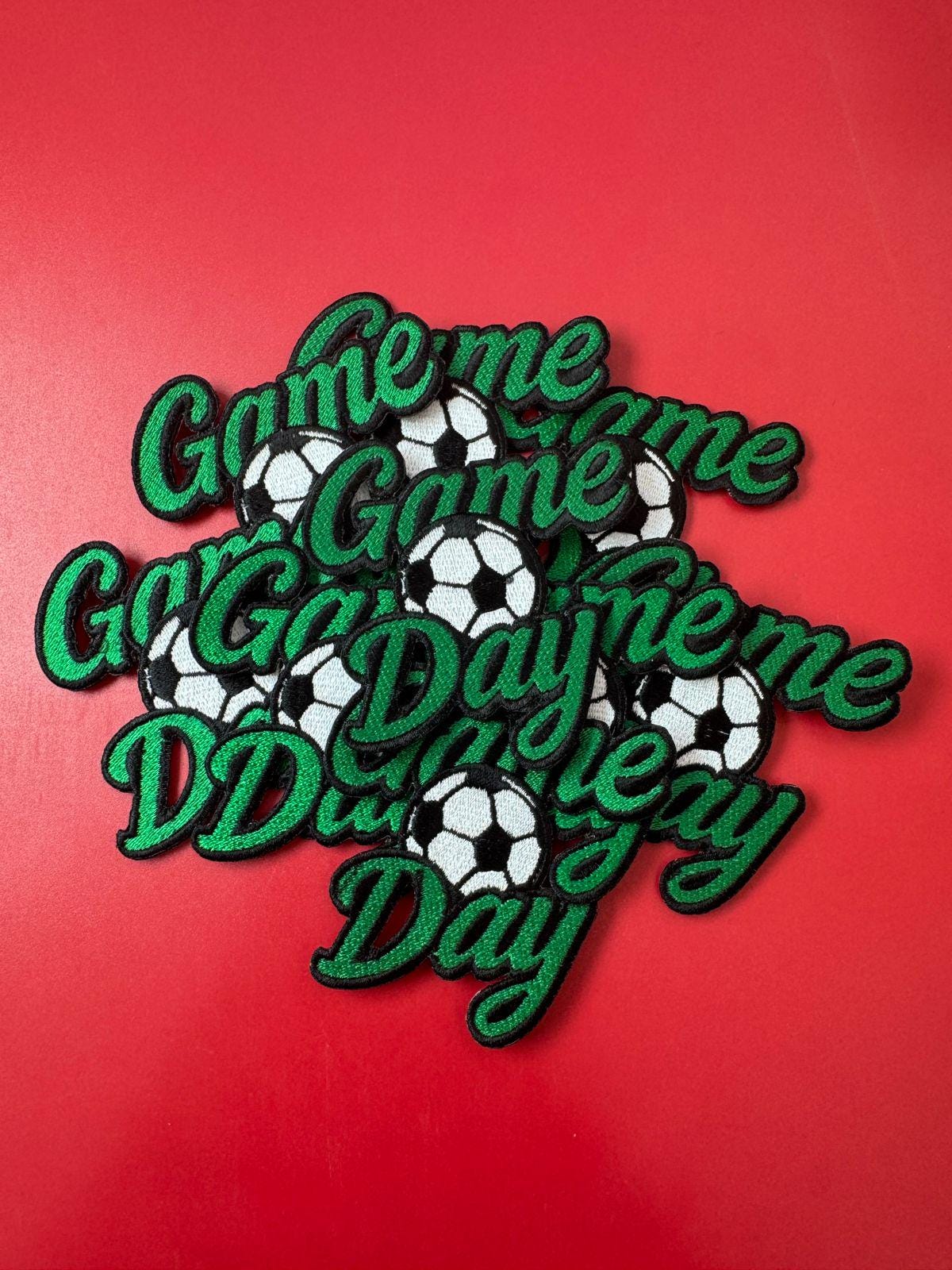 Game Day Soccer Embroidery Patch: Iron On Sports Applique (15 pcs min)