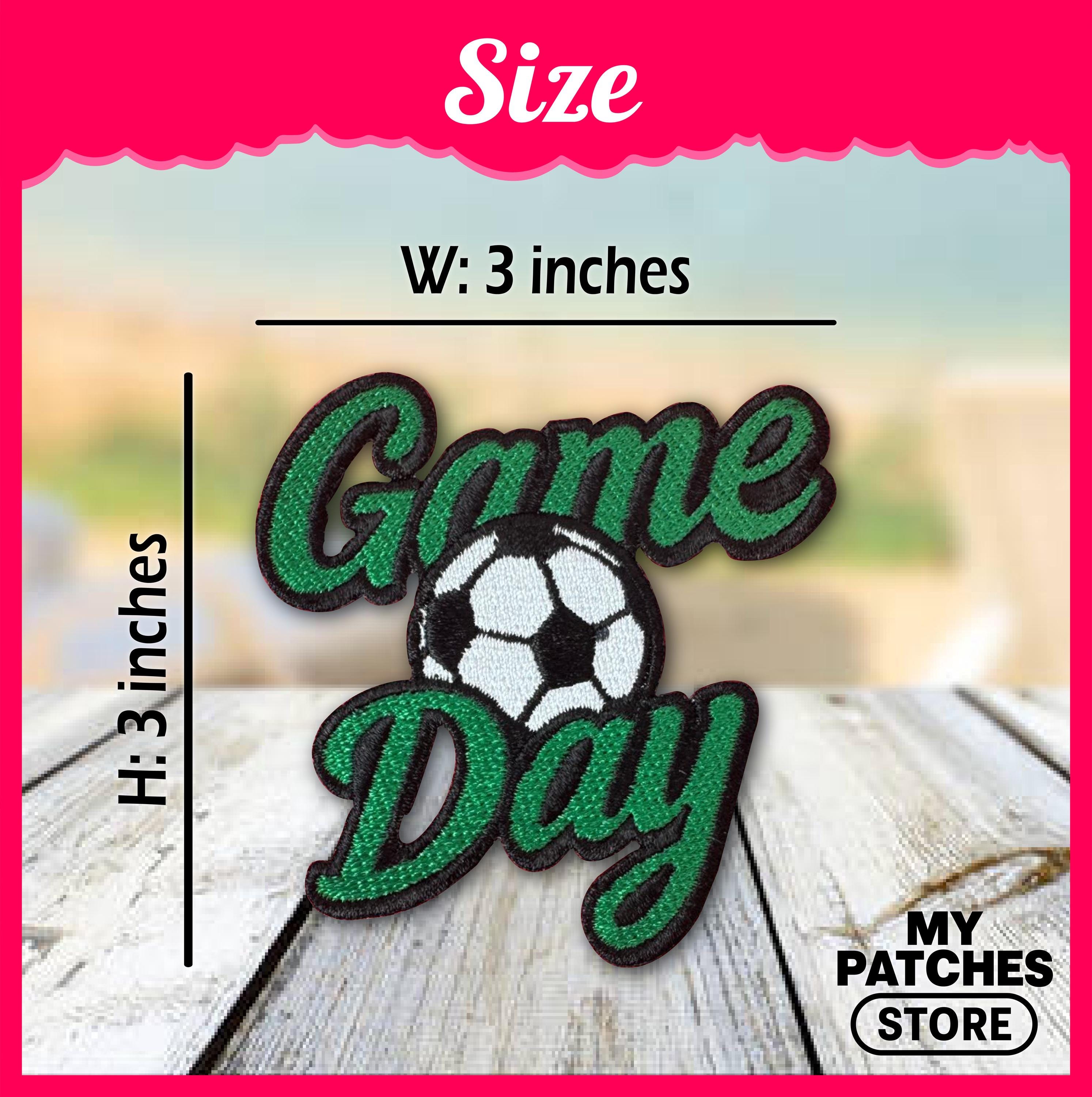 Game Day Soccer Embroidery Patch: Iron On Sports Applique (15 pcs min)