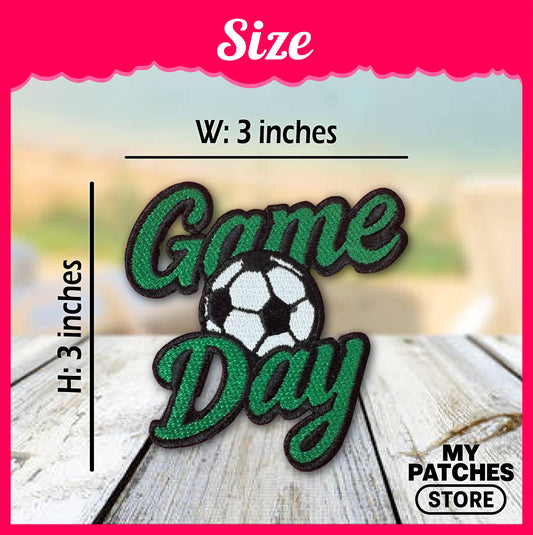 Game Day Soccer Embroidery Patch: Iron On Sports Applique (15 pcs min)