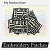 Loud and Proud Embroidery Patch: Game Day Iron-On Applique (15 pcs min)
