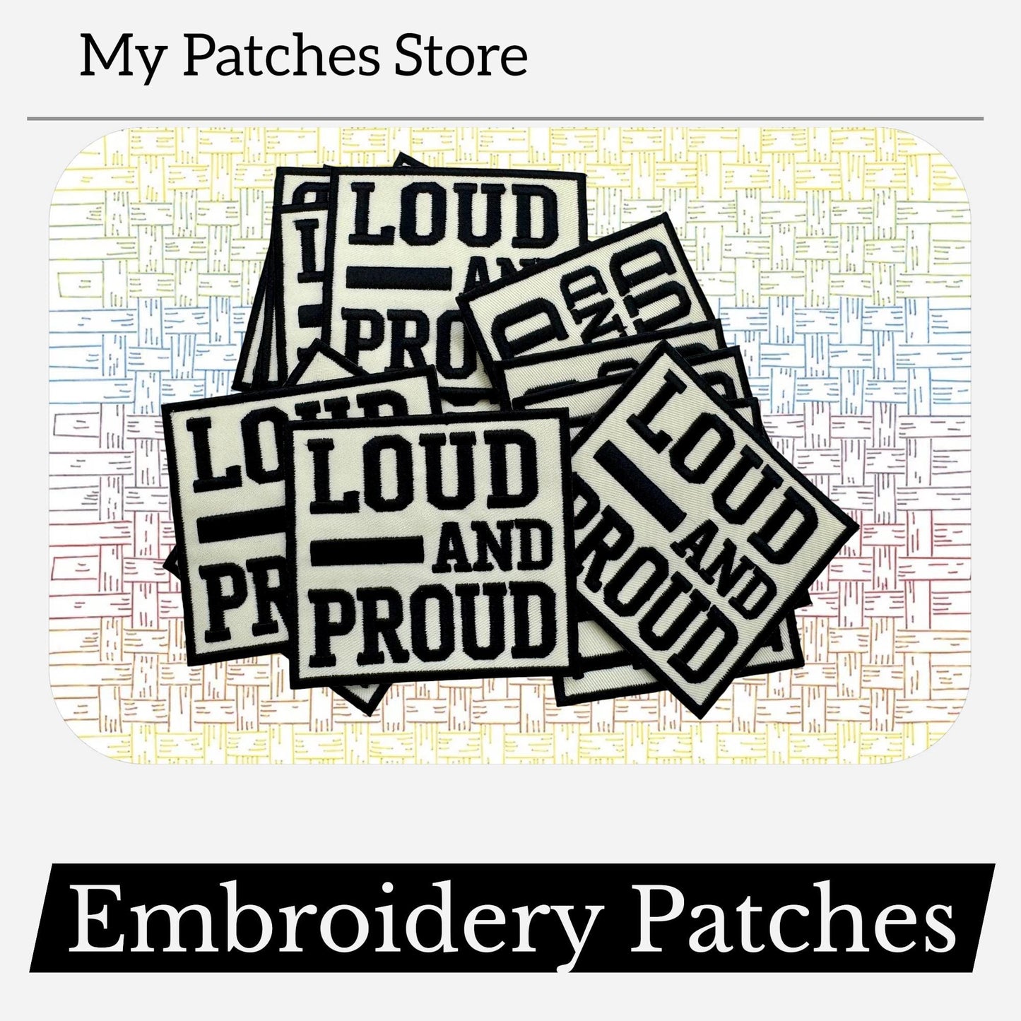 Loud and Proud Embroidery Patch: Game Day Iron-On Applique (15 pcs min)