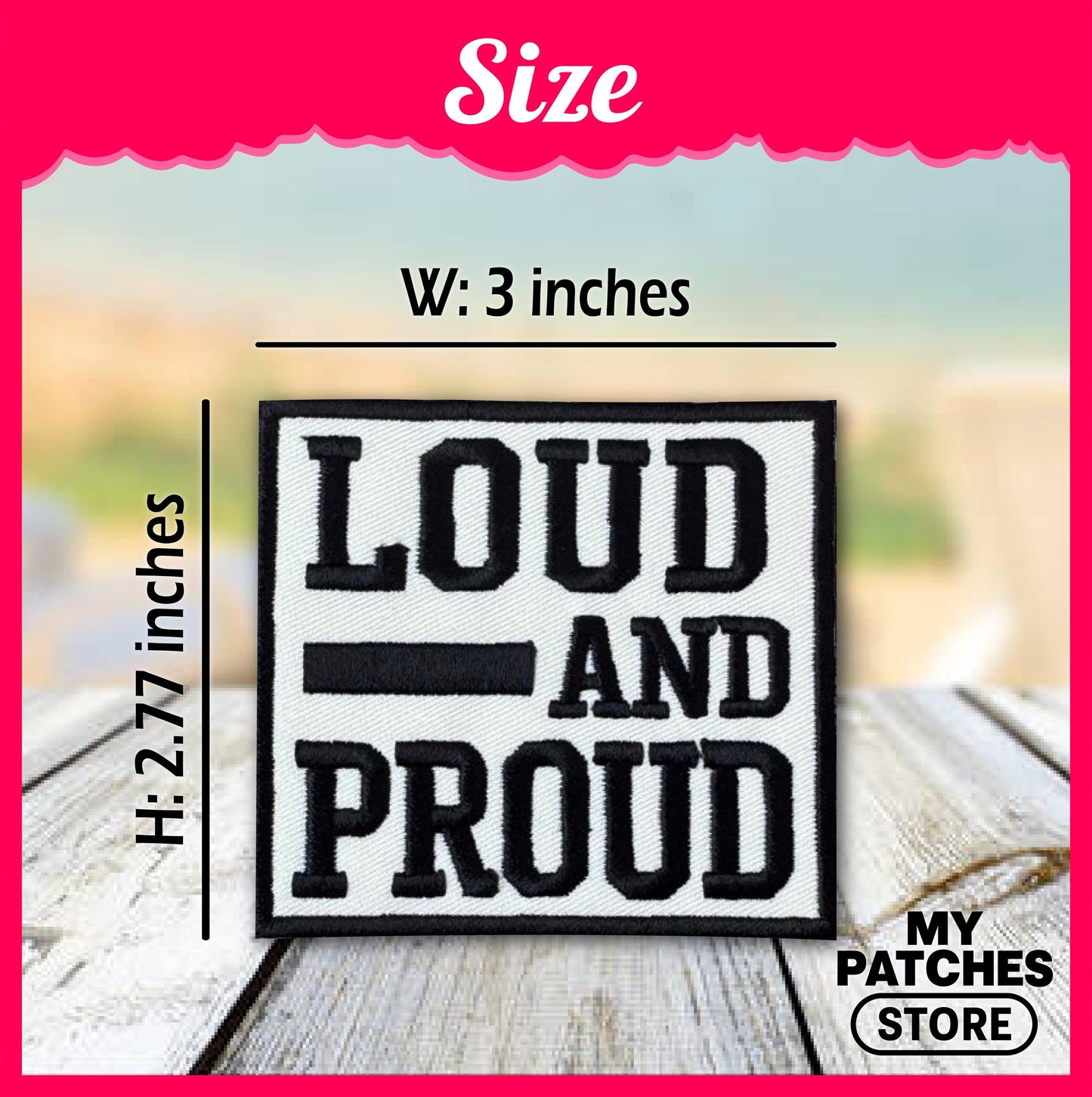 Loud and Proud Embroidery Patch: Game Day Iron-On Applique (15 pcs min)
