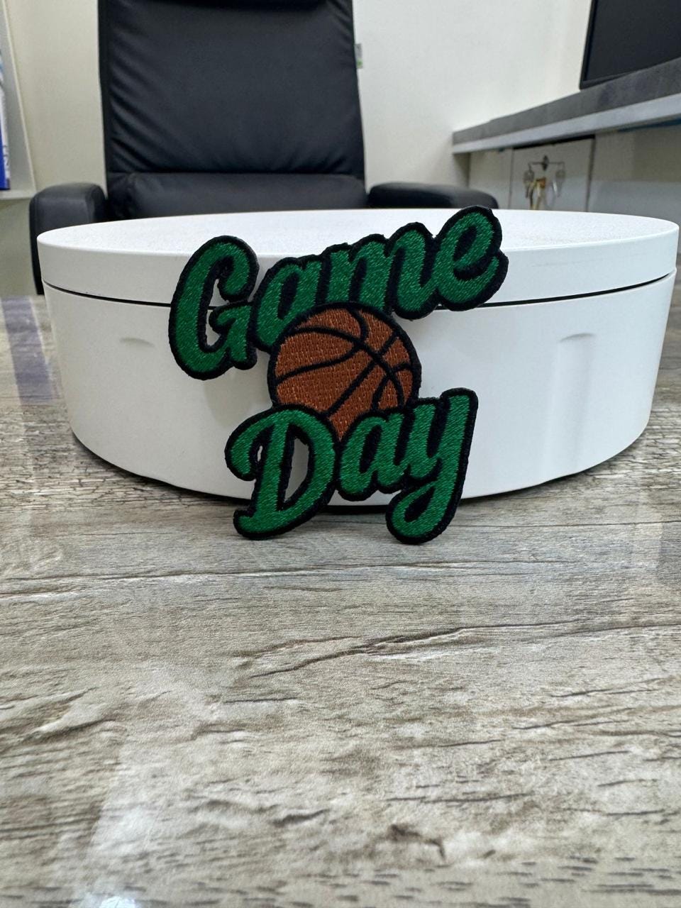 Game Day Basketball Embroidery Patch - Iron-On Sports Applique (15 pcs min)