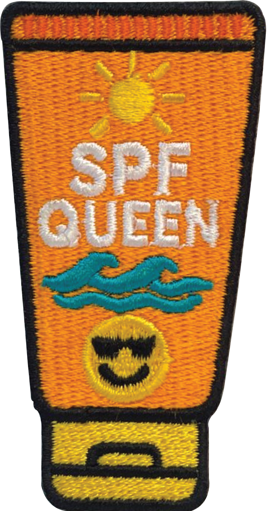 SPF Queen Embroidery Patch – Cute Sunscreen Bottle Patch for Summer Ou ...