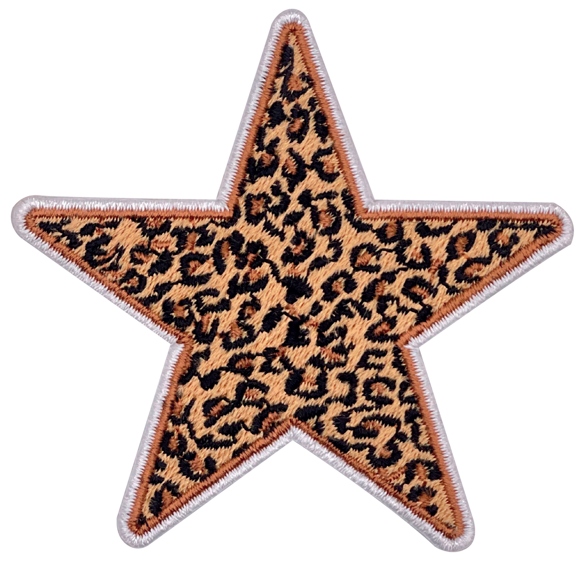 Leopard Star Embroidery Patch – Animal Print Star Iron-On Patch for Ja ...