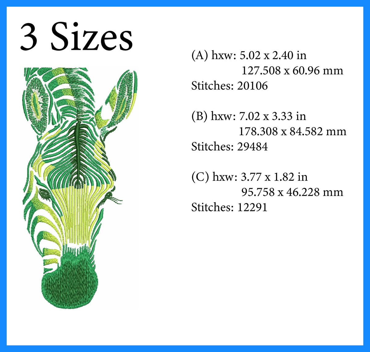 Zebra Embroidery Design - Animals Embroidery - Machine Embroidery - Di ...