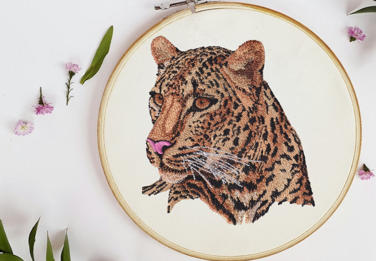 Leopard Embroidery Design – Wild Animal Machine Embroidery (Digital Do ...