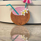 Coconut Drink Embroidery Patch - Tropical Beach Iron-On Applique (15 pcs min)