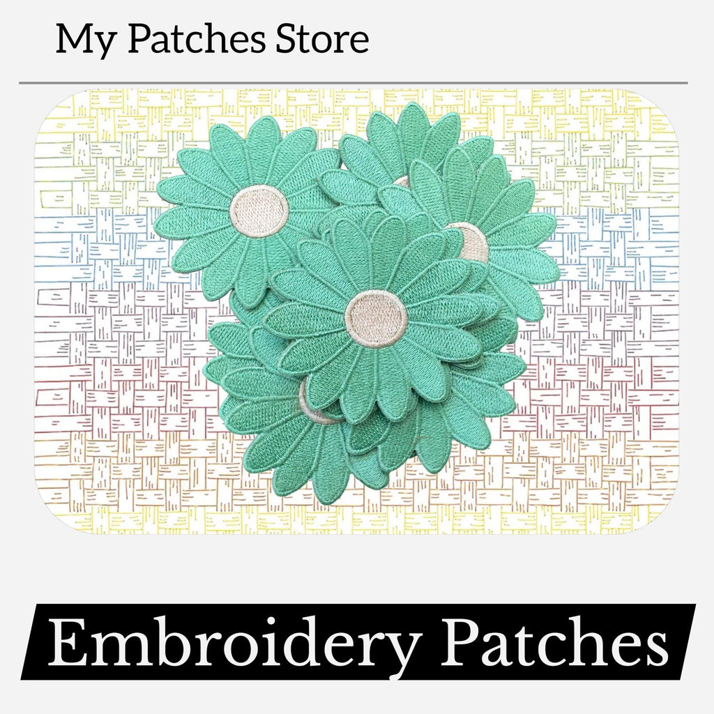 Daisy Flower Embroidery Patch - Iron On Applique (15 pcs min)