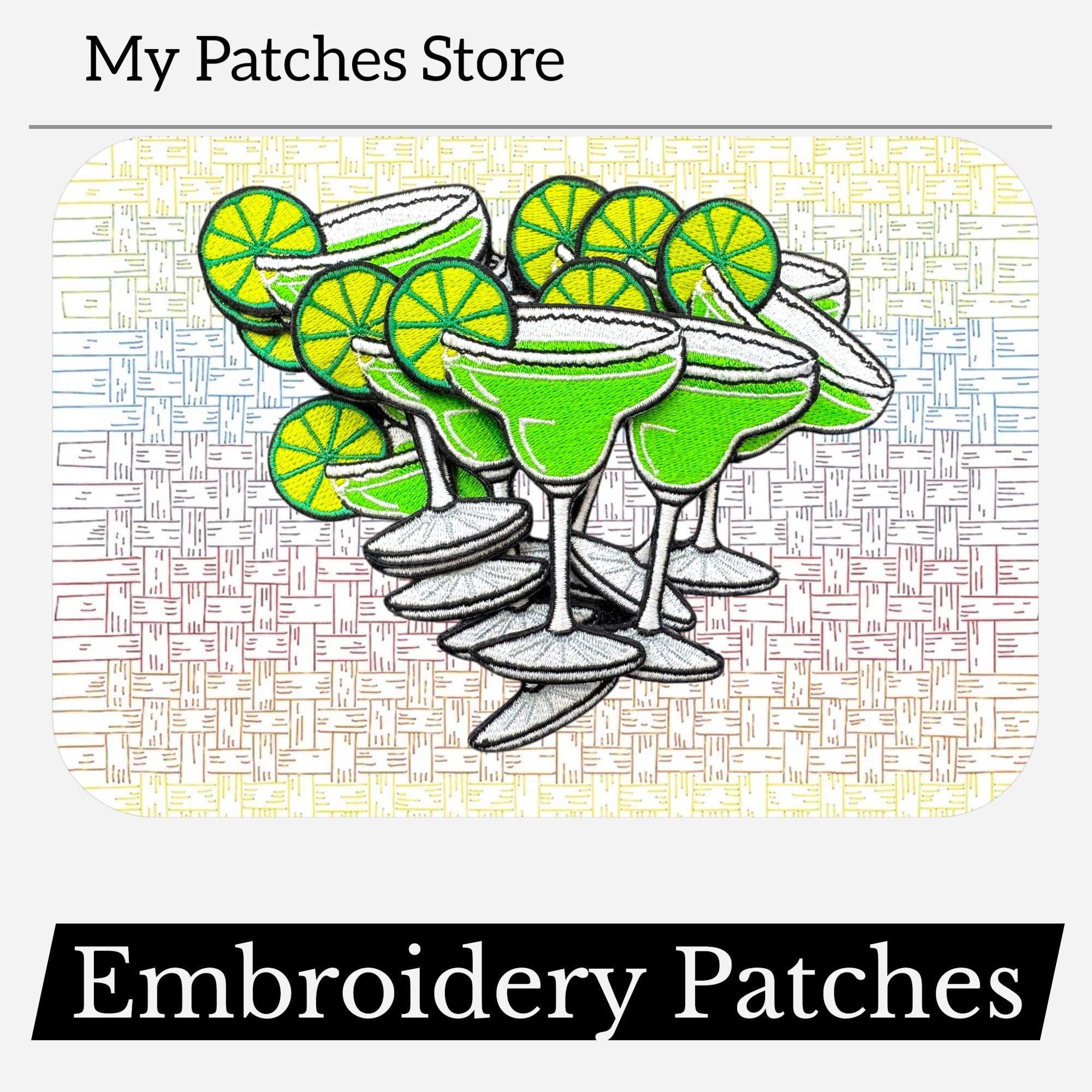 Margarita Cocktail Patch: Embroidered Iron-On DIY Patch (15 pic min)