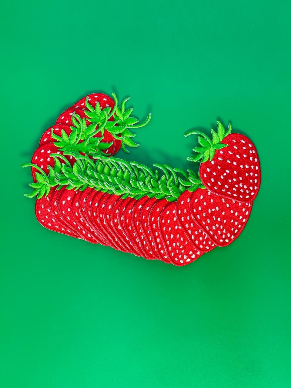 Strawberry Embroidery Patch: Iron On, Trucker Hat Applique (15 pic min)