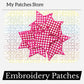 Checkered Magenta Star Patch: Embroidered Iron-On DIY (15 pcs min)