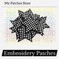 Checkered Star Embroidery Patch: Iron-On Game Day Applique (15 pcs min)