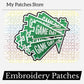 Game Day Pennant Flag Patch (Green) – Sports Trucker Hat Patch – Cute Girly Embroidery Patch – Iron-On DIY Patch - (15 pcs min)