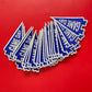 Game Day Pennant Flag Patch: Royal Blue Embroidered Iron-On Patch (15 pcs min)