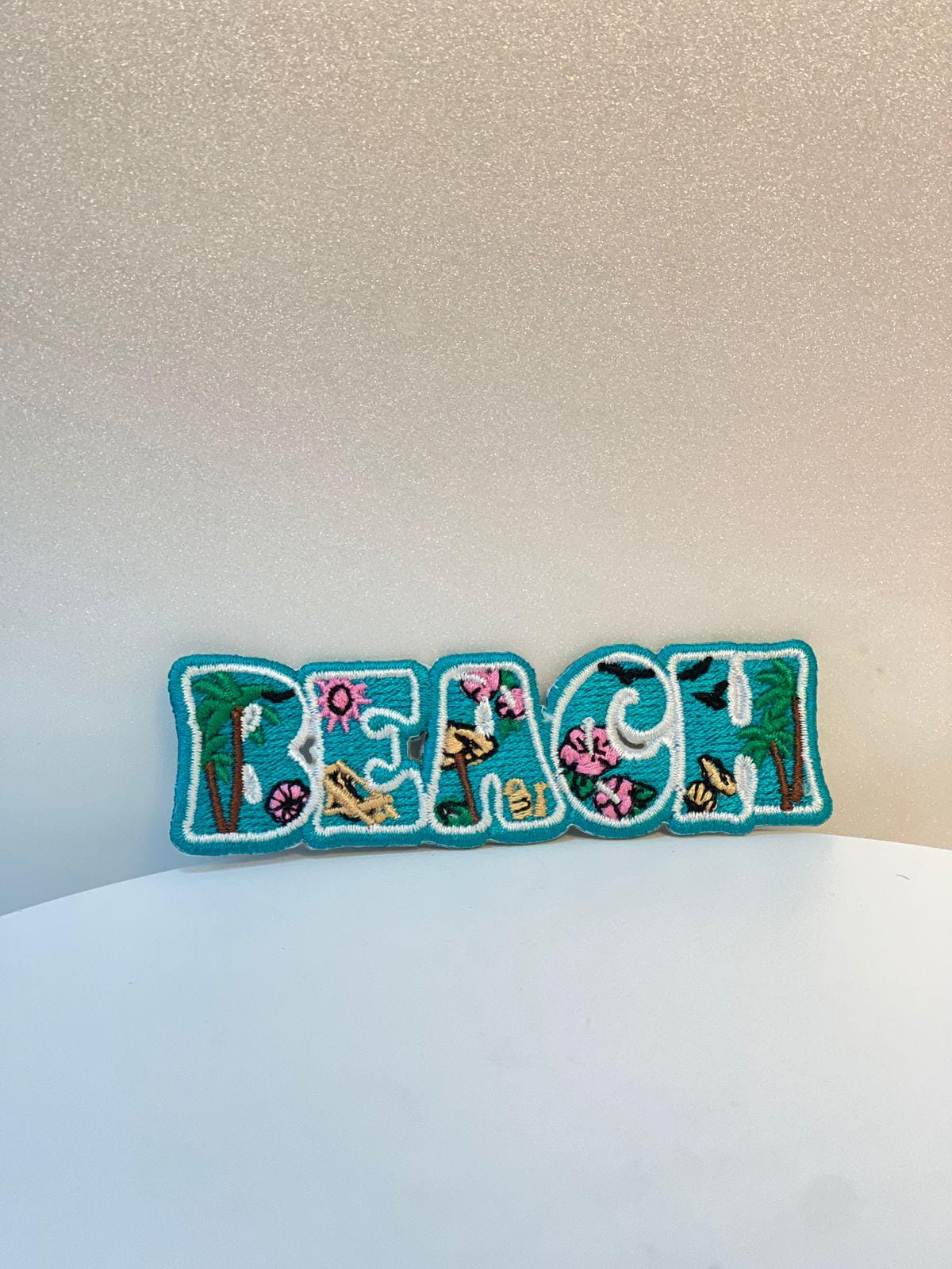 Beach Vibes Embroidery Patch - Summer Trucker Hat Iron-On (15 pcs min)