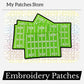 Football Field Embroidery Patch: Game Day Iron-On Applique (15 pcs min)
