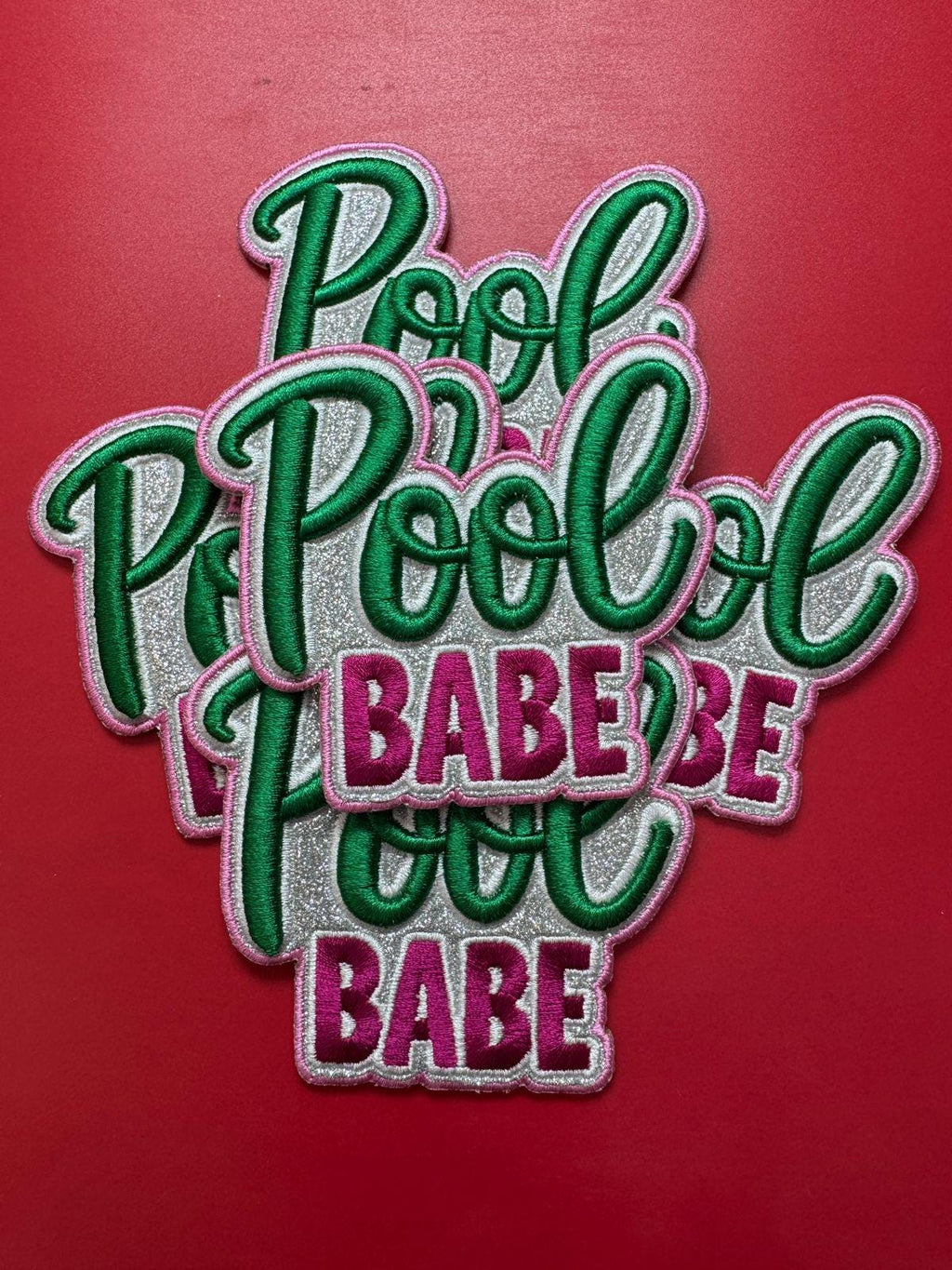 Pool Babe - 3D Puff Patch - Trucker Hat Patch - Summer Patch - Beach Patch - Embroidery Patch - Iron On Patch - Trendy Patch (15 pcs min)