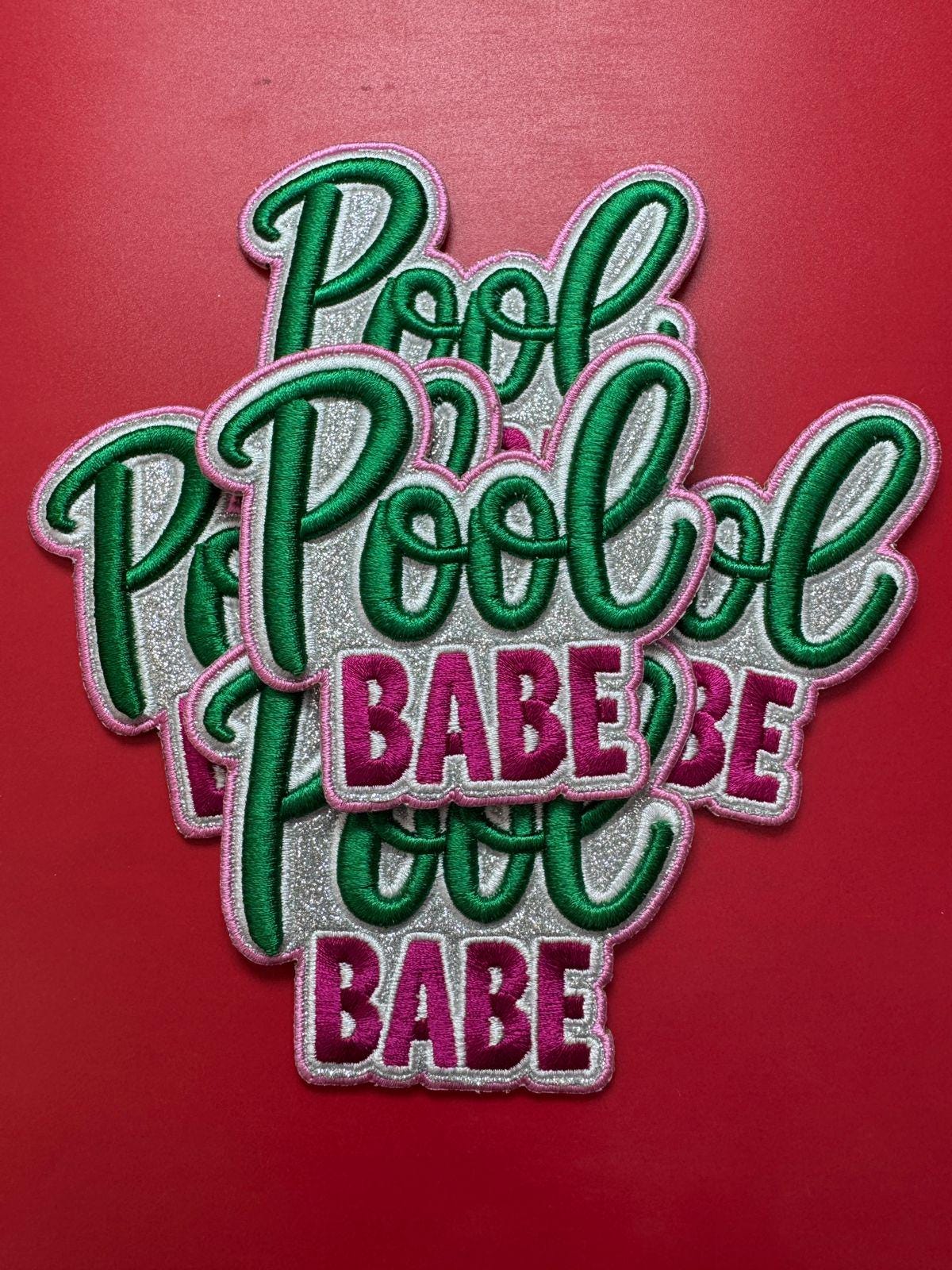 Pool Babe - 3D Puff Patch - Trucker Hat Patch - Summer Patch - Beach Patch - Embroidery Patch - Iron On Patch - Trendy Patch (15 pcs min)