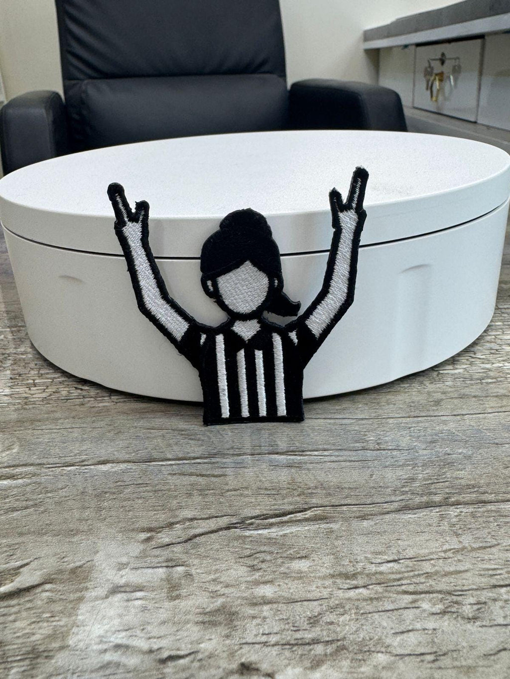 Referee Girl Embroidered Patch: Iron On, Trucker Hat Patch (15 pcs min)