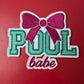 Pool Babe Embroidery Patch - Summer Iron-On Applique (15 pcs min)