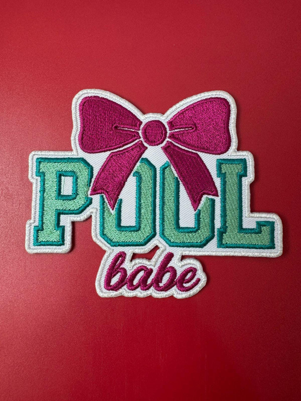 Pool Babe Embroidery Patch - Summer Iron-On Applique (15 pcs min)