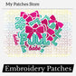 Pool Babe Embroidery Patch - Summer Iron-On Applique (15 pcs min)