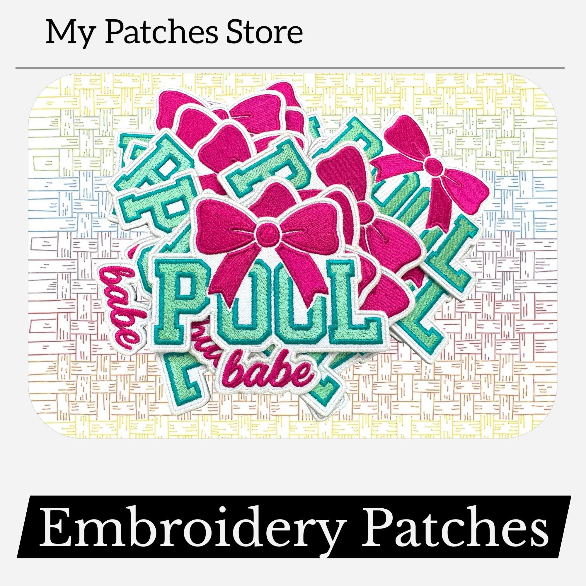 Pool Babe Embroidery Patch - Summer Iron-On Applique (15 pcs min)