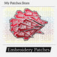 Game Day Pennant Flag Patch: Red Embroidered Iron-On Patch (15 pcs min)