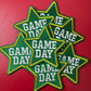 Game Day Star Embroidery Patch: Green Iron On Applique (15 pcs min)