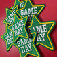 Game Day Star Embroidery Patch: Green Iron On Applique (15 pcs min)