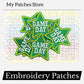 Game Day Star Embroidery Patch: Green Iron On Applique (15 pcs min)