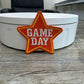 Orange Game Day Star Patch: Embroidered Iron-On Sports Patch (15 pcs min)
