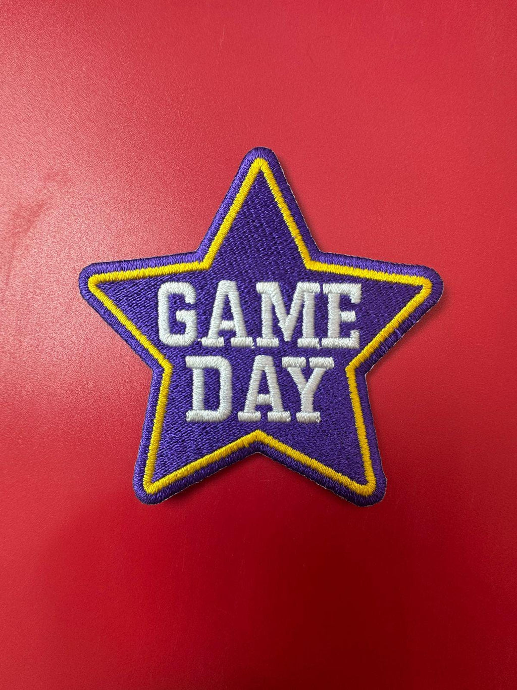 Purple Game Day Star Embroidery Patch - Iron On (15 pcs min)