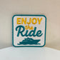 Enjoy the Ride Embroidered Patch: Iron-On Trucker Hat Patch (15 pcs min)