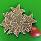 Leopard Star Iron On Patch: Embroidered Cheetah Print, Western Style (15 Pcs min)